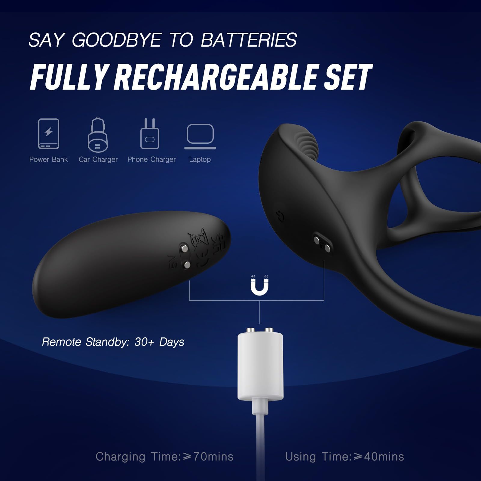 💥BIG-SALE😍99 Speed-controlled anal plug vibrator, testicular massage penile ring vibrator