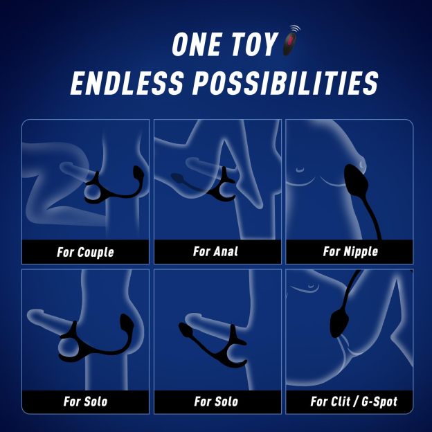 💥BIG-SALE😍99 Speed-controlled anal plug vibrator, testicular massage penile ring vibrator