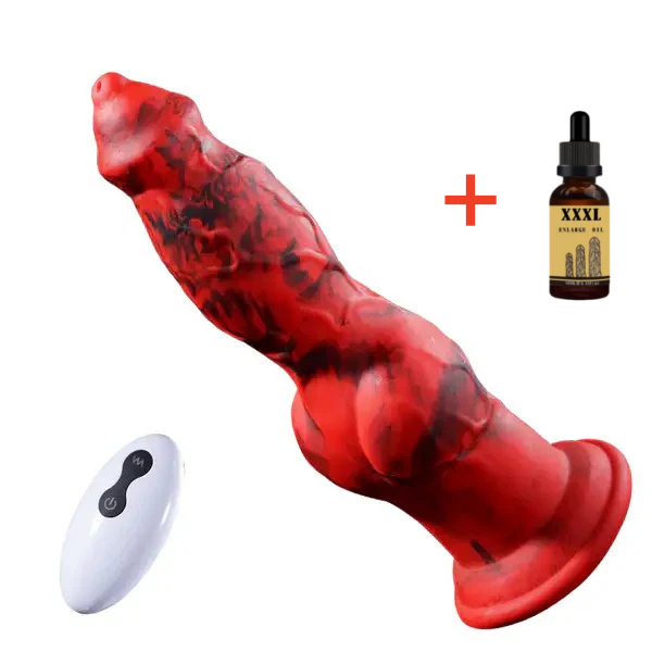 👑Heating 8 Telescopic Vibrations Knotted Beastly Dildo💖