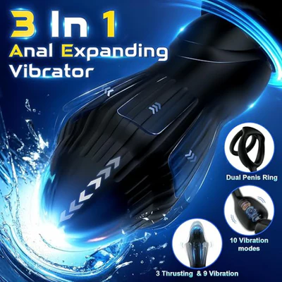 💥Year-end promotions😍Anal dilation and prostate massager with 3 propulsion and dilation modes and 9 vibration modes
