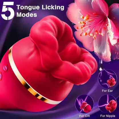 💥3-in-1 Vibrator Rose Sex Toy: Lecken, Stoßen, Vibrieren – Für Klitoris, G-Spot & Afterlust🌹