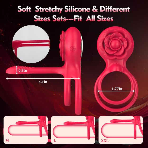 💥2024 Couples Carnival Series-👑Double penis ring adult rose toy