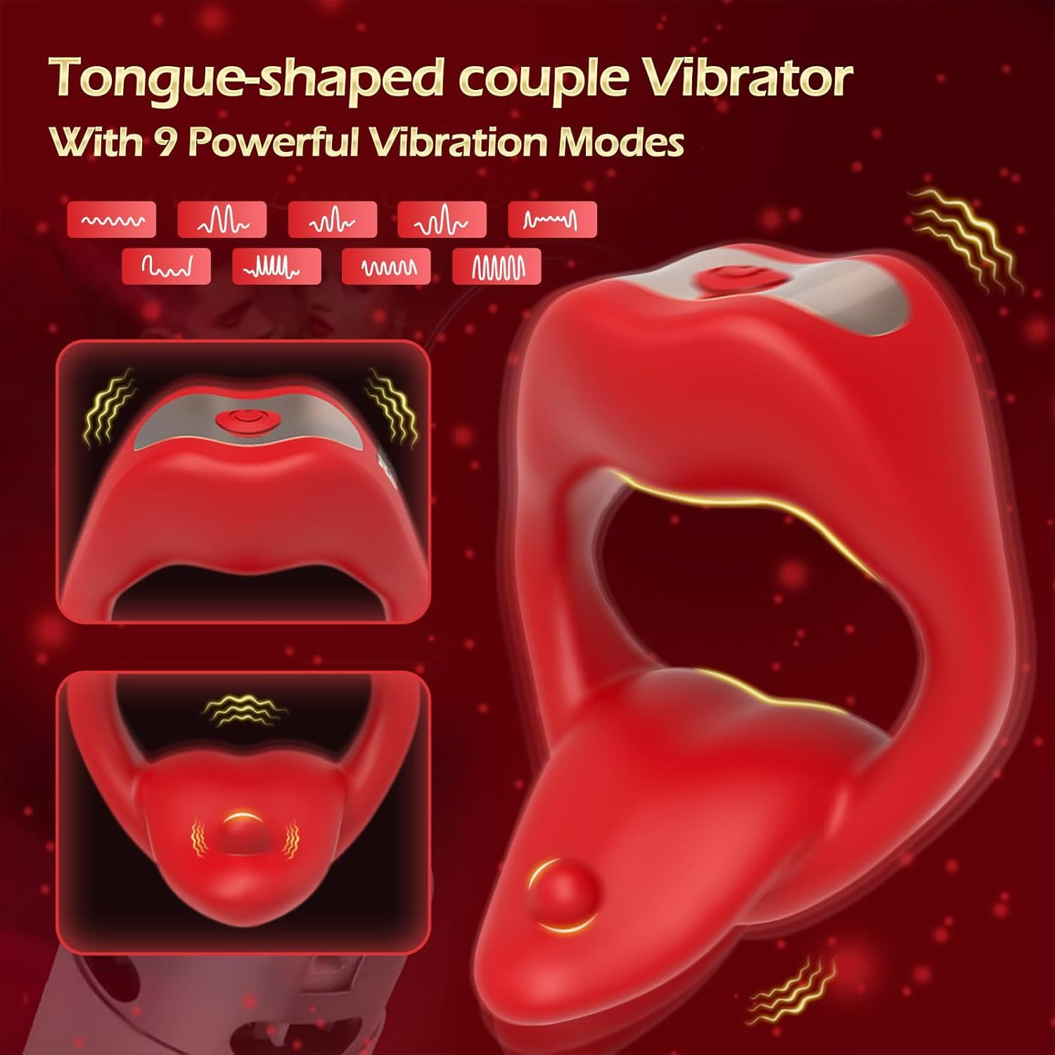 💥App Remote Control Tongue-licking & Vibrating Penis Ring