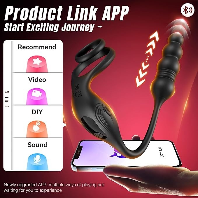 🏆2025 Hot Selling Product - 😍Thrust Vibration Prostate Massager with Cock Ring