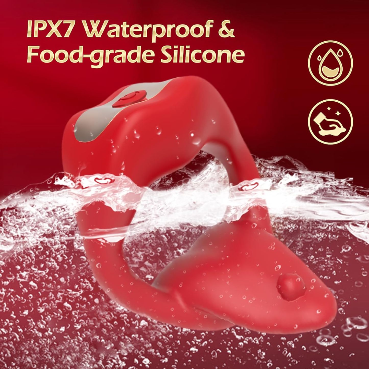 💥App Remote Control Tongue-licking & Vibrating Penis Ring