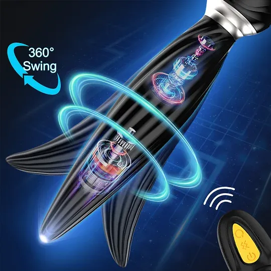 👑7 Vibrating & 7 Head Rotating Remote Prostate Anal Butt Plug