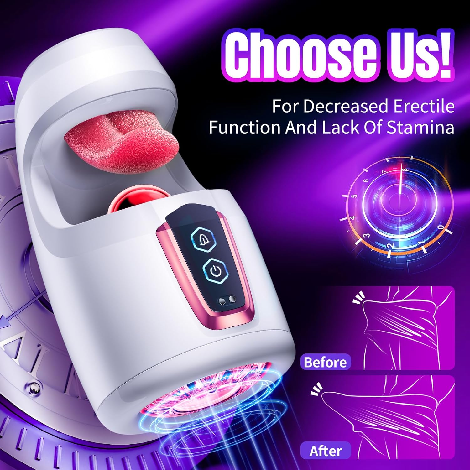 💥💥 Blowjob Queen 10 Tapping Thrusting Male Glans Training Stimulator