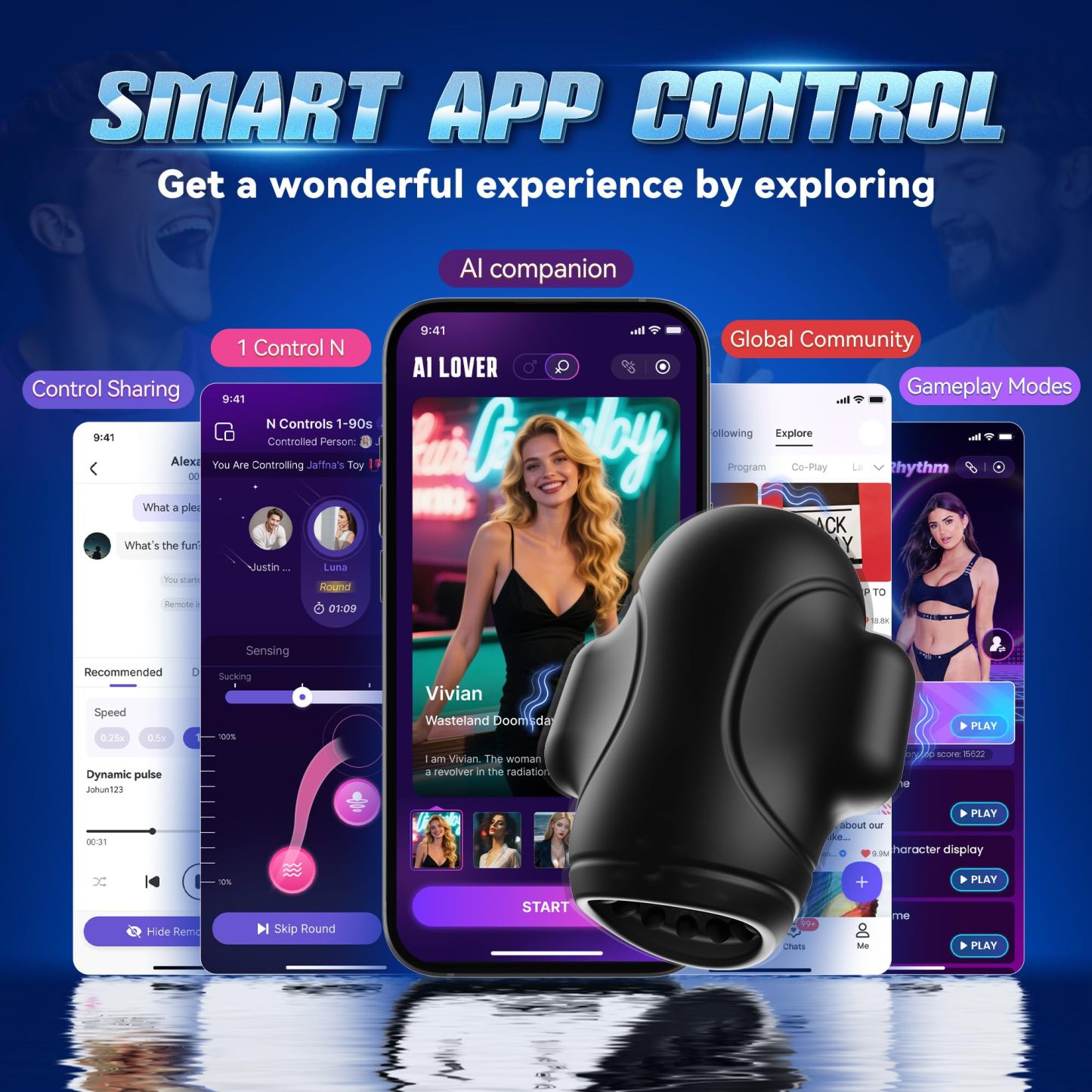 Male masturbator glans trainer