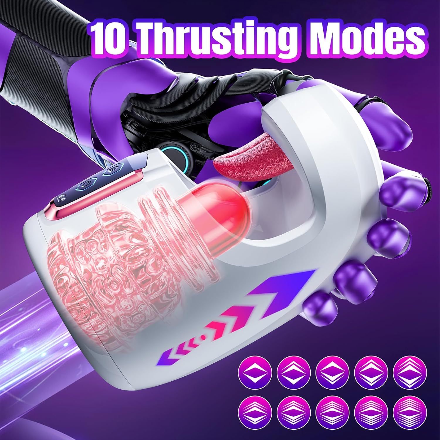 💥💥 Blowjob Queen 10 Tapping Thrusting Male Glans Training Stimulator