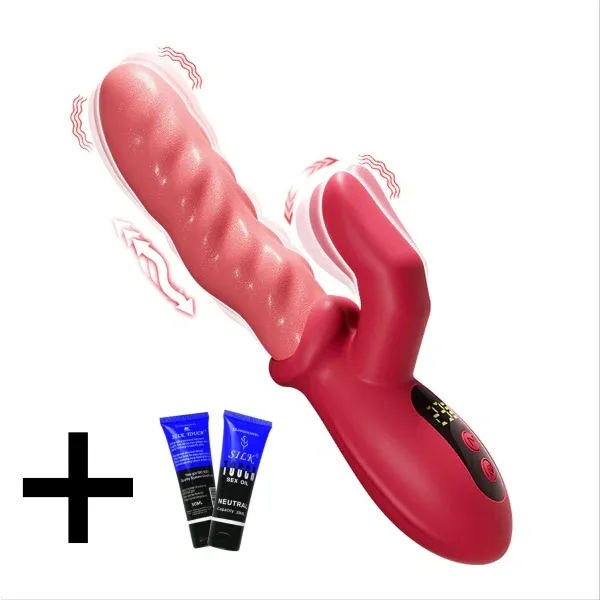 🔥Hot sale!Fiery red lips 👅Two-in-one .10 oscillation and vibration modes, realistic tongue-licking vibrator.