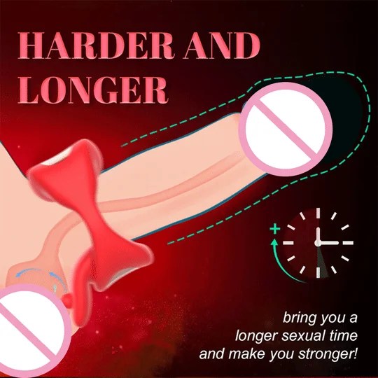 💥App Remote Control Tongue-licking & Vibrating Penis Ring