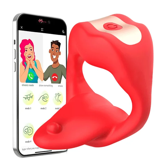 💥App Remote Control Tongue-licking & Vibrating Penis Ring