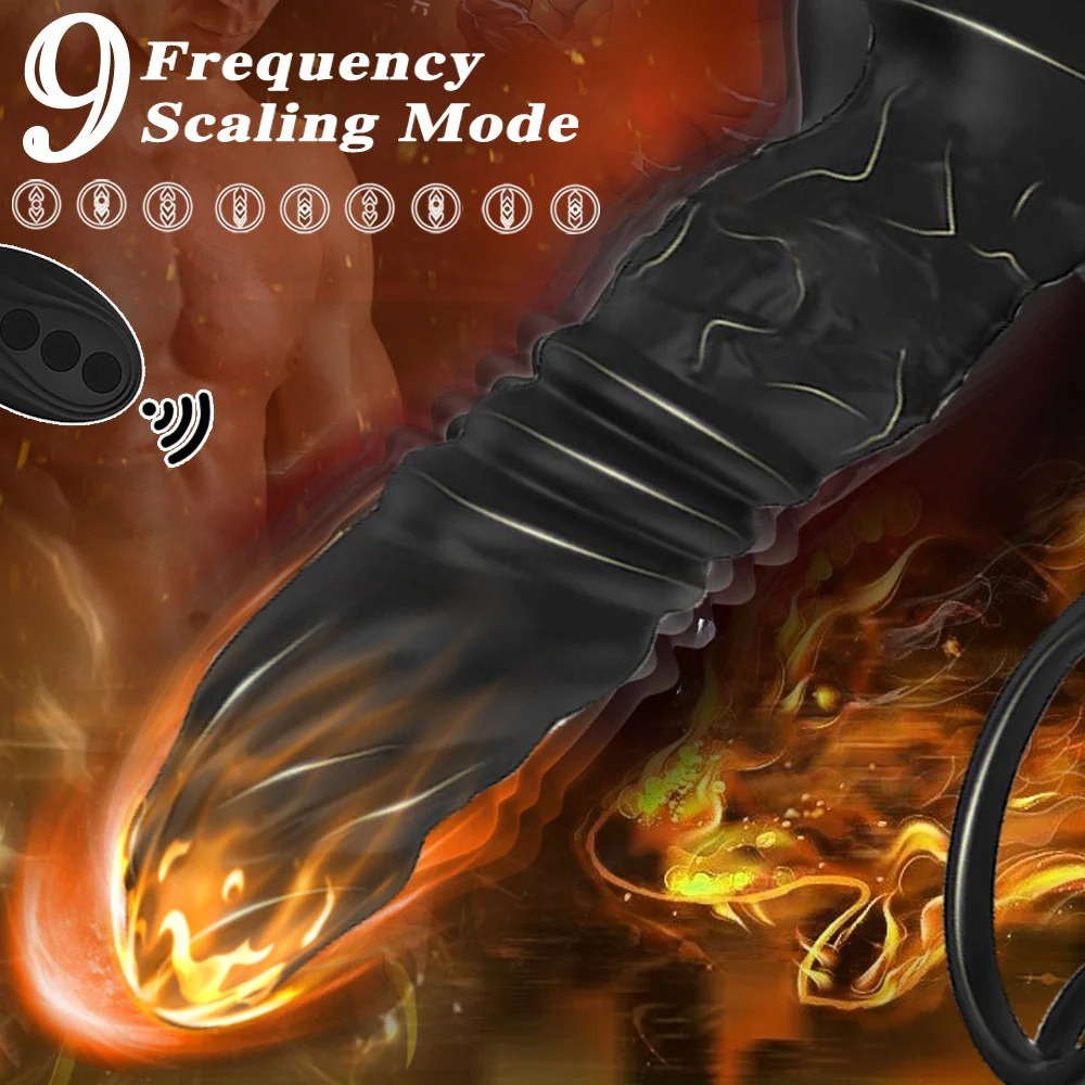 🔥BIG-SALE😍MKDOTE™ Bluetooth App Control 9 Vibrating Thrusting Dual Ring Prostate Massager