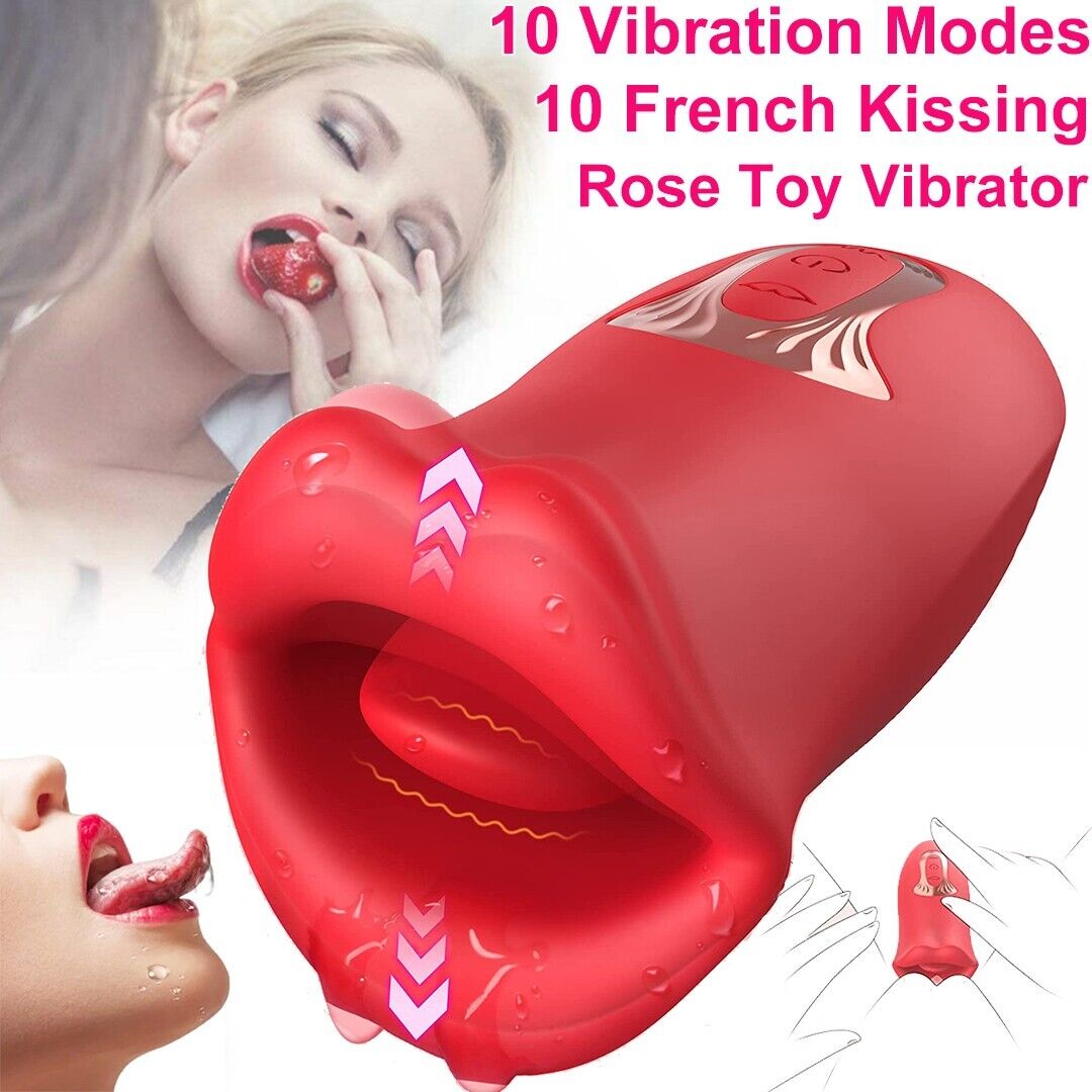 🔥👑Rose Sucking Vibrator Oral Clitoral Licking Tongue G-Spot Nipple Stimulator Sex Toy