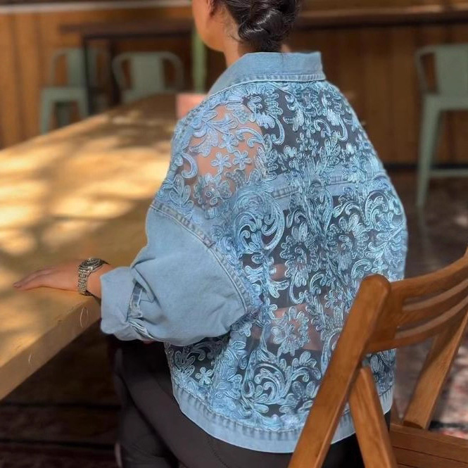 2026 New Fashion - Casual Lace-Trimmed Denim Jacket