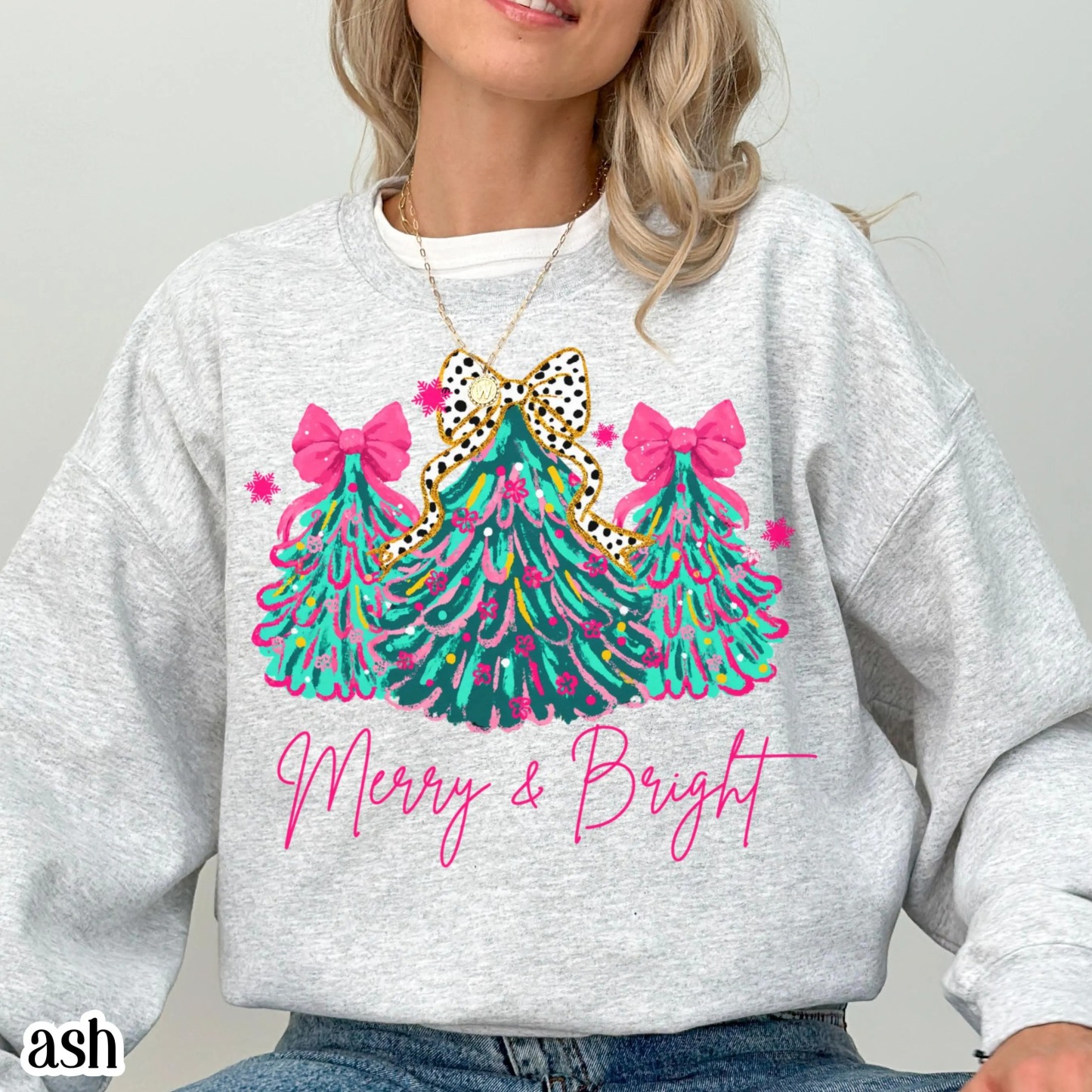 🎄“Merry & Bright” Festive Christmas Tree Sweatshirt(BUY 2 FREE SHIPPING)