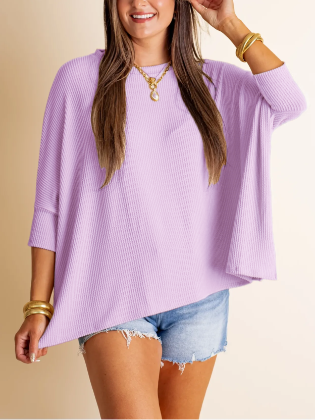 HOT SALE Women's Summer Half-sleeved Ribbed Oversized Top