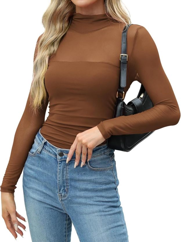 Women's Mesh Sheer Long Sleeve Top (buy 3 free shipping)