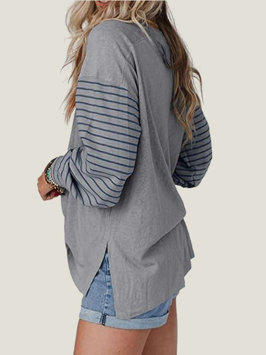 Women's Cute Color Block Long Sleeve Casual Top (Buy 2 Free Shipping)
