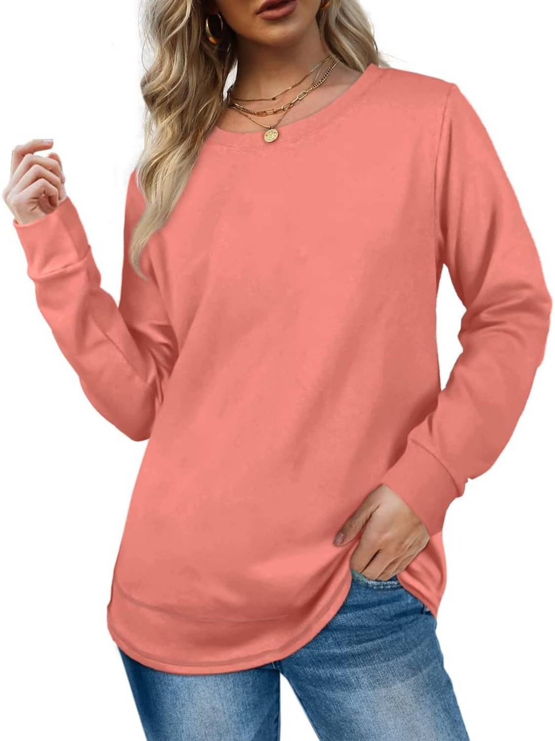 Women's Crewneck Long Sleeve Tunic Tops (Buy 2 Free Shipping)
