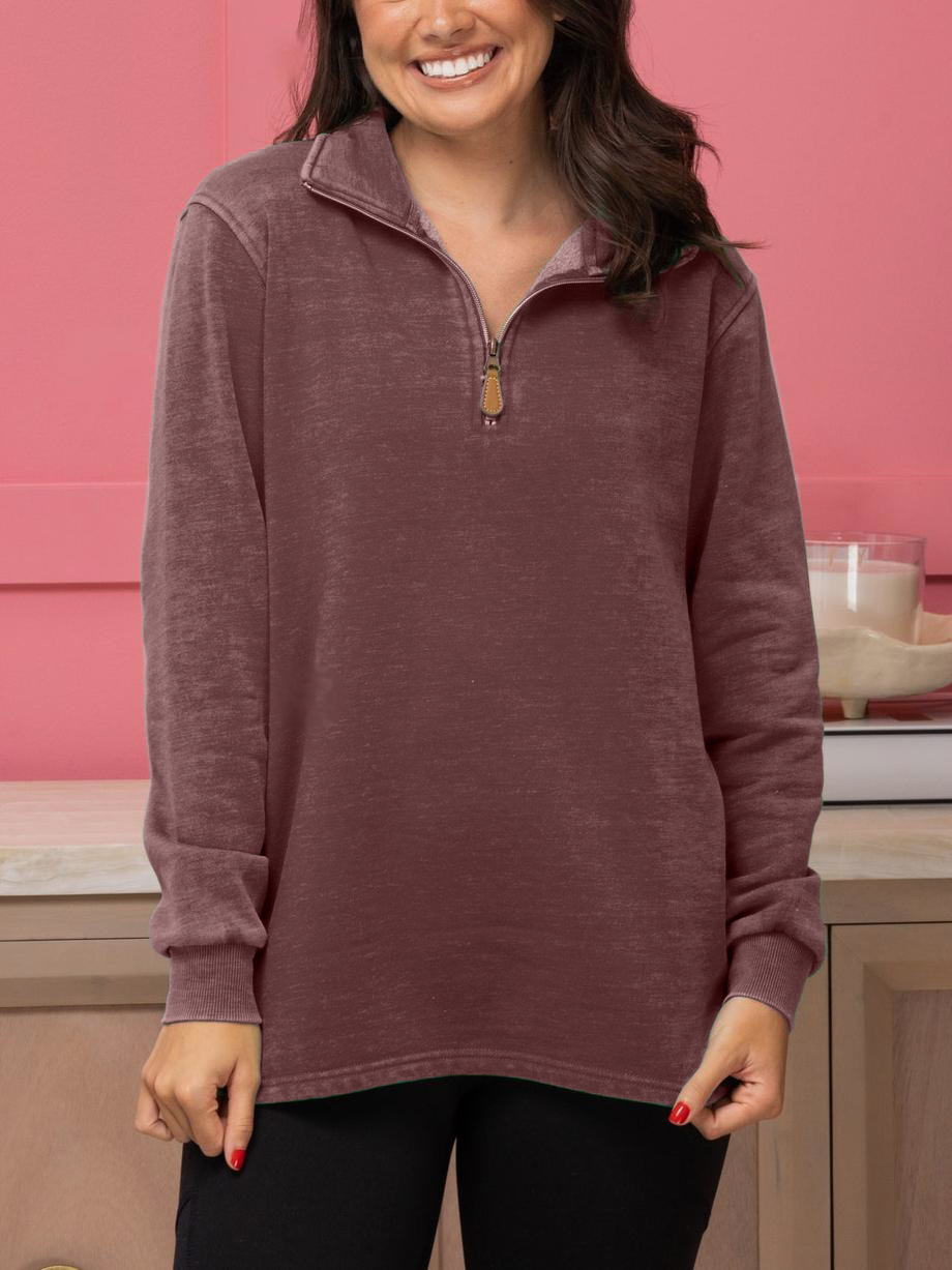 Dreamy 1/4 Zip Garment Washed Casual Pullover(50% OFF🔥)