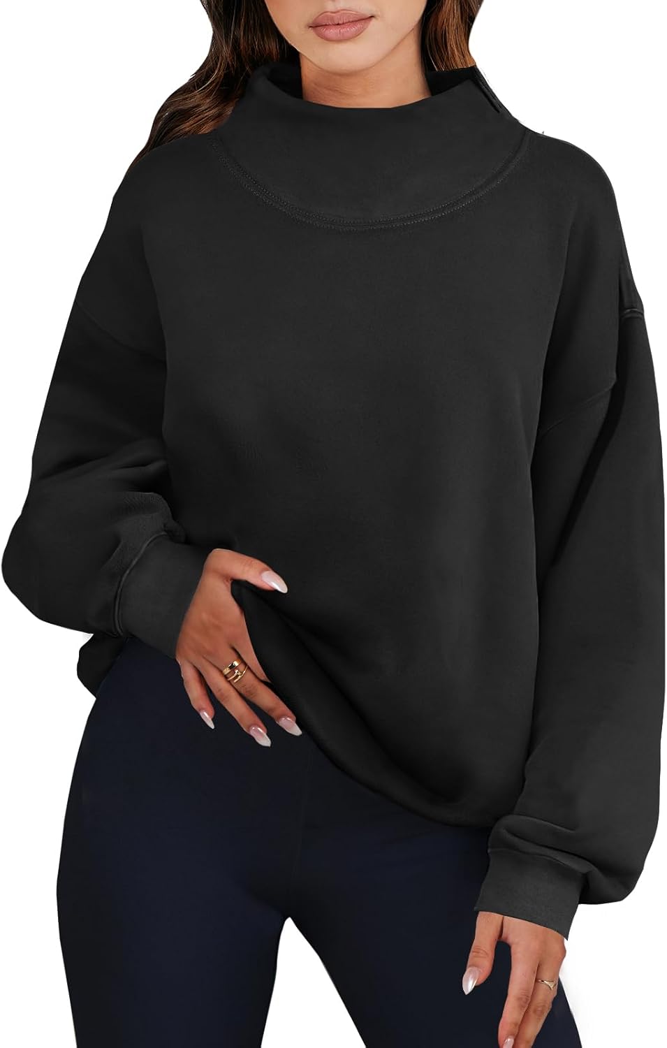 Womens Oversized Sweatshirts Turtleneck Pullover Long Sleeve Hoodies Tops（BUY 2 FREE SHIPPING)