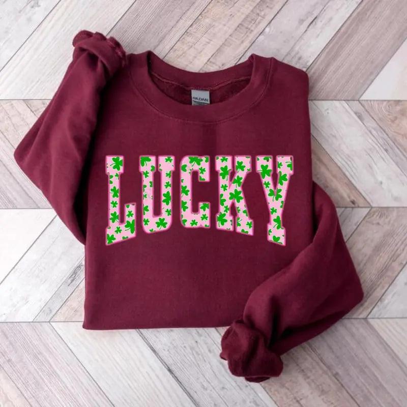 Lucky Clover sweatshirt with green shamrock design
