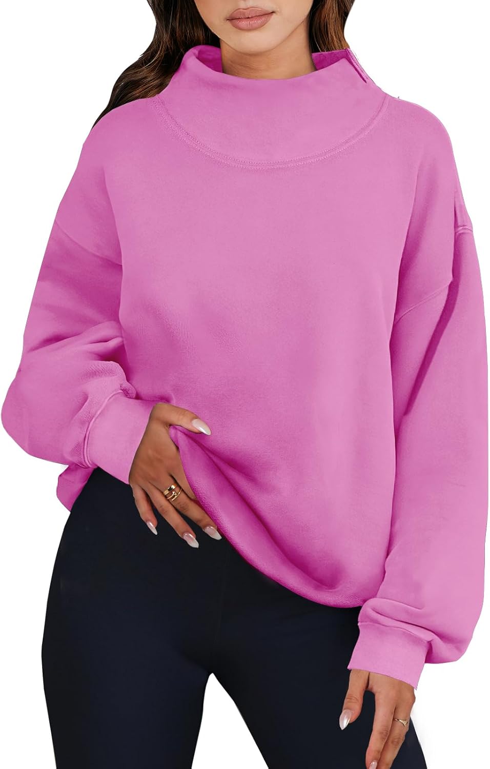 Womens Oversized Sweatshirts Turtleneck Pullover Long Sleeve Hoodies Tops（BUY 2 FREE SHIPPING)