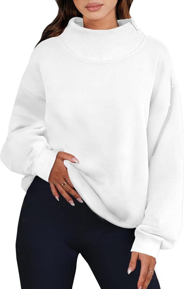 Womens Oversized Sweatshirts Turtleneck Pullover Long Sleeve Hoodies Tops（BUY 2 FREE SHIPPING)