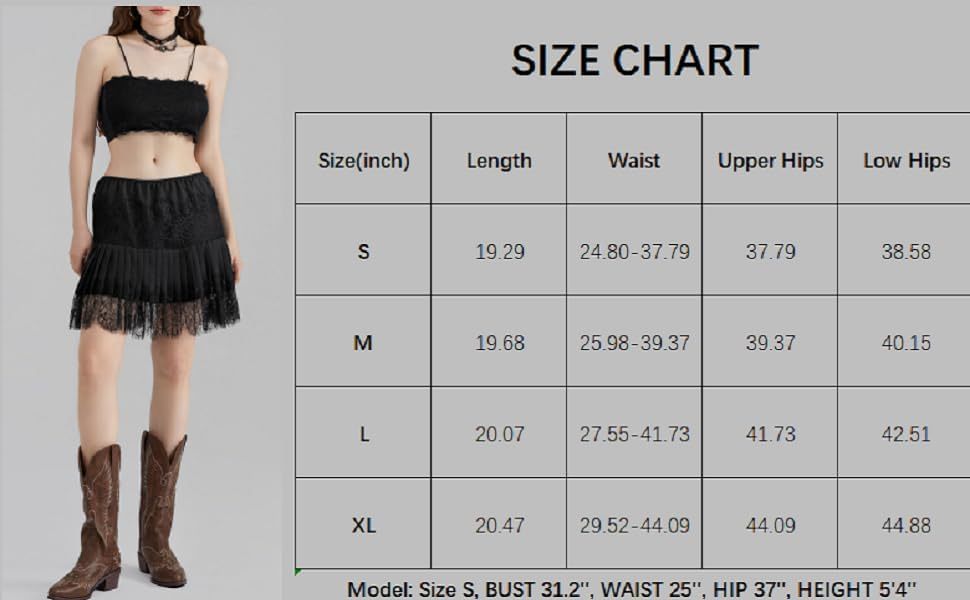 Women Y2K Black White Lace Mini Skirt Low Rise Half Slip Underskirt Ruffle Pleated Layered Flowy Short Skirts