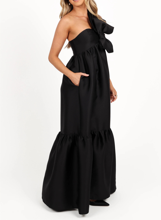 Women's One-Shoulder Bow Front Maxi Dress（Buy 2 Free Shipping)