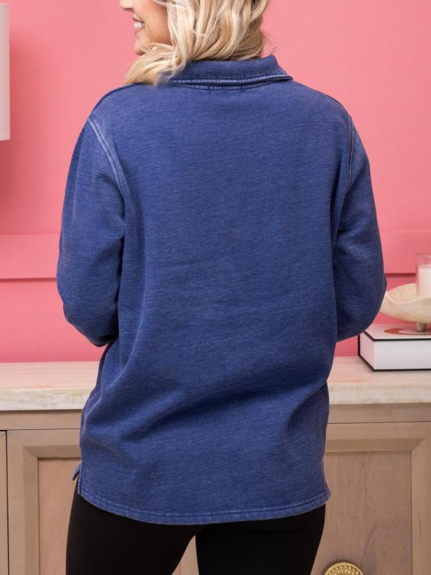 Dreamy 1/4 Zip Garment Washed Casual Pullover(50% OFF🔥)