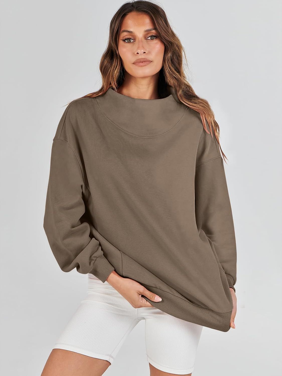 Womens Oversized Sweatshirts Turtleneck Pullover Long Sleeve Hoodies Tops（BUY 2 FREE SHIPPING)