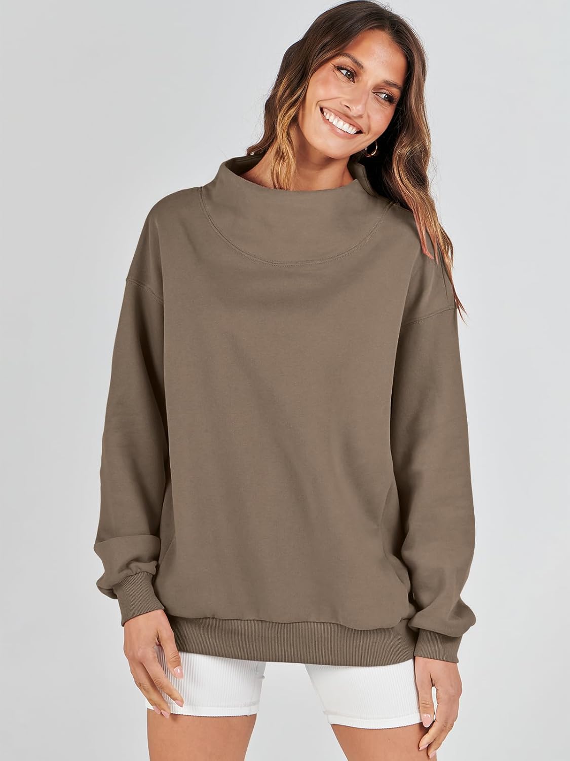 Womens Oversized Sweatshirts Turtleneck Pullover Long Sleeve Hoodies Tops（BUY 2 FREE SHIPPING)