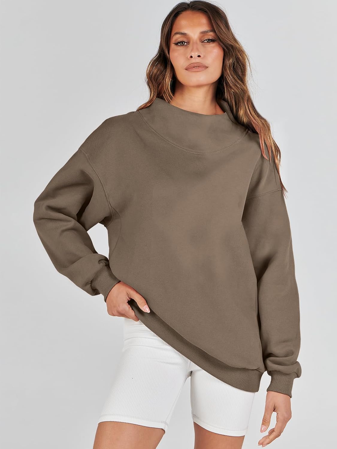 Womens Oversized Sweatshirts Turtleneck Pullover Long Sleeve Hoodies Tops（BUY 2 FREE SHIPPING)