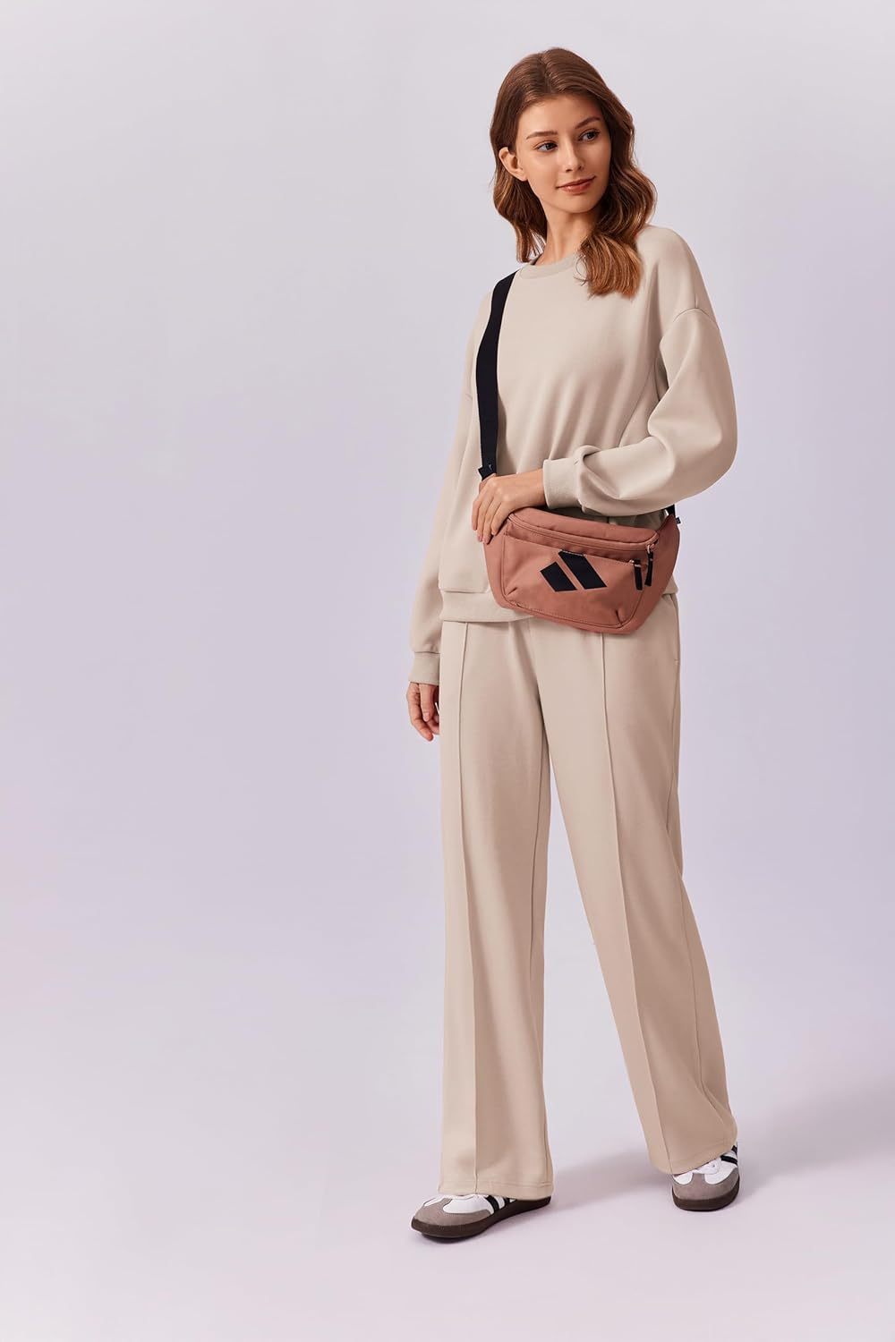 Women's Long Sleeve Sweatshirt Drawstring Straight Pants Two-Piece Set(BUY 2 FREE SHIPPING)