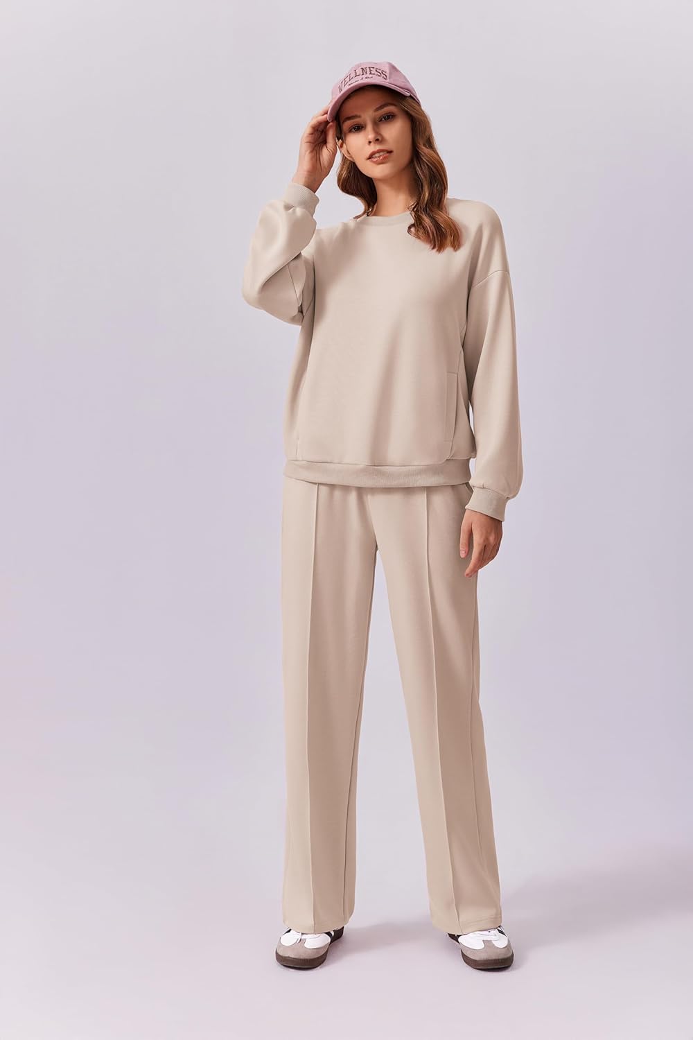 Women's Long Sleeve Sweatshirt Drawstring Straight Pants Two-Piece Set(BUY 2 FREE SHIPPING)