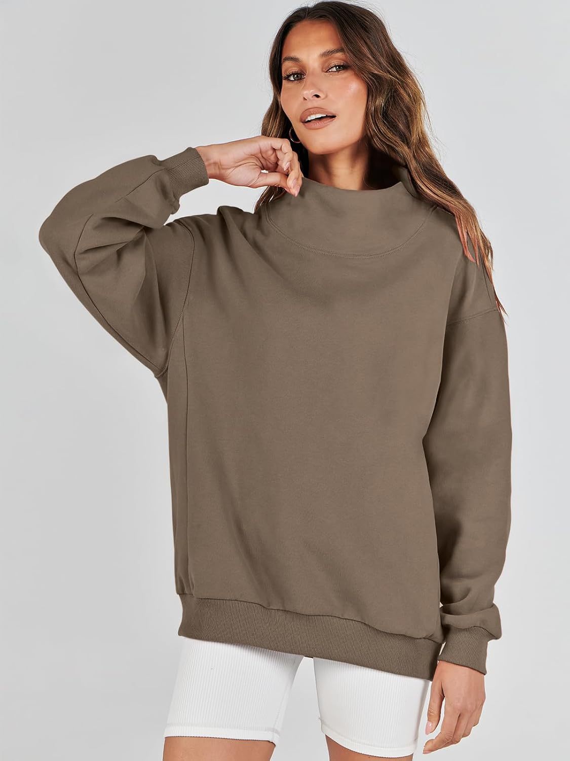 Womens Oversized Sweatshirts Turtleneck Pullover Long Sleeve Hoodies Tops（BUY 2 FREE SHIPPING)