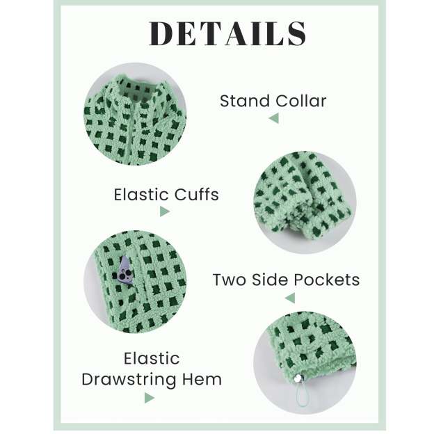 Women's Sherpa Checkered Fleece Jacket Long Sleeve Coat Warm Zip Up Plaid Outwear with Pocket