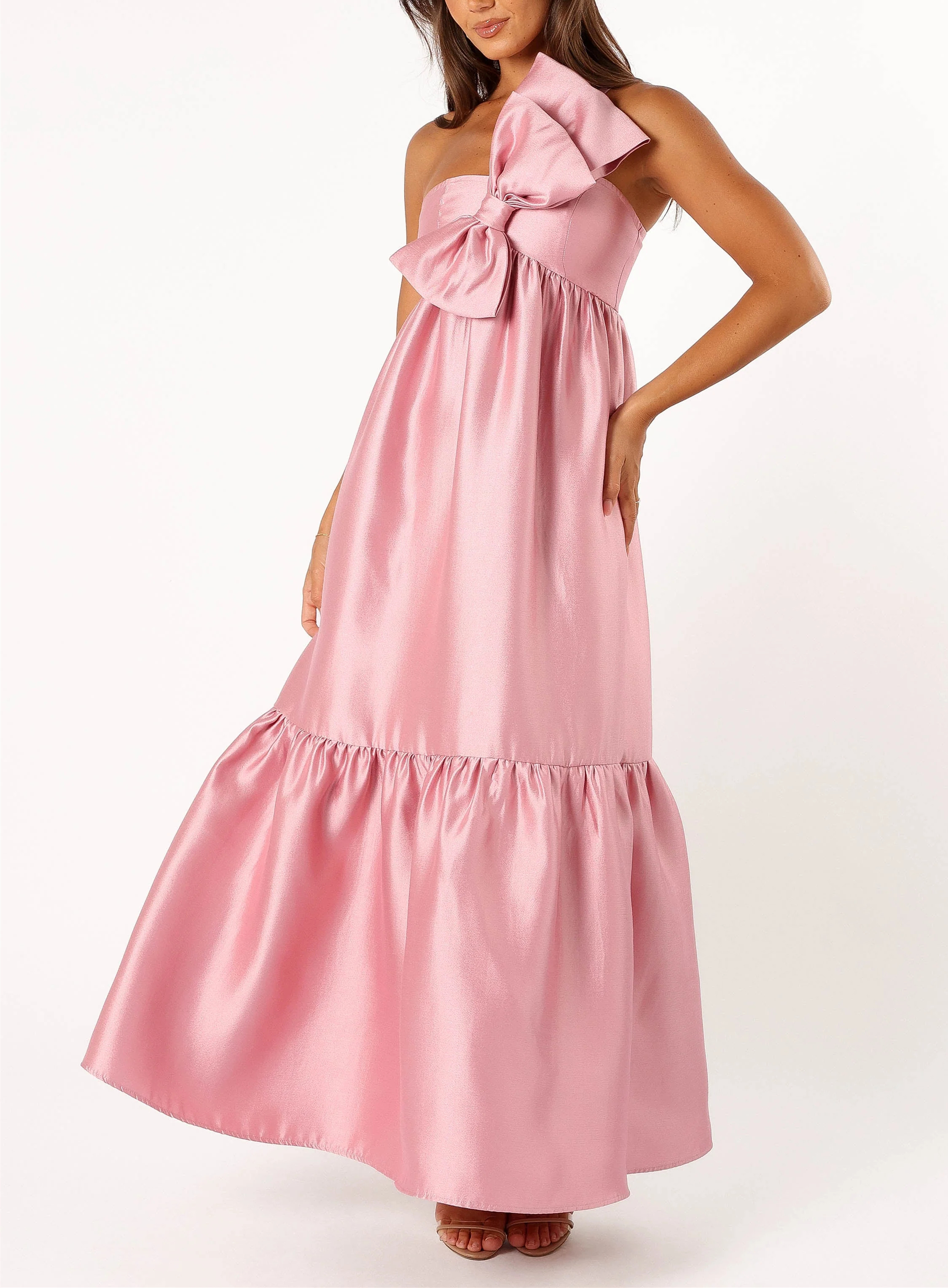 Women's One-Shoulder Bow Front Maxi Dress（Buy 2 Free Shipping)