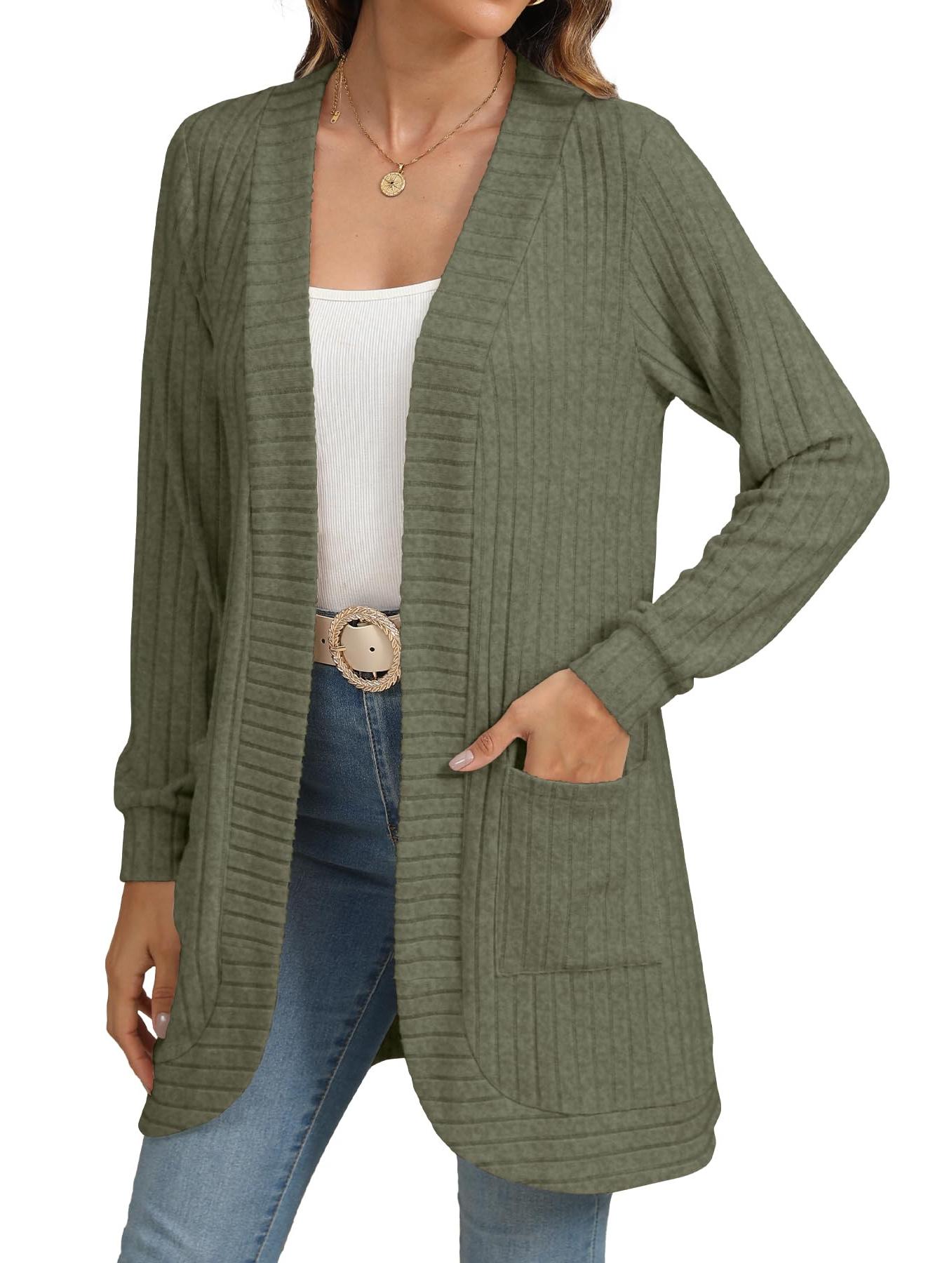 ⏰Hot Sale-Women's Open Front Casual Knit Cardigan with Pockets (Buy 2 Free Shipping)