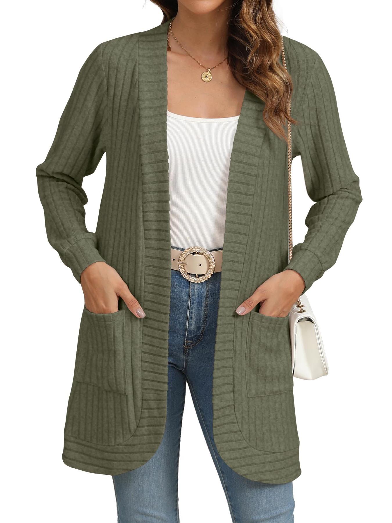 ⏰Hot Sale-Women's Open Front Casual Knit Cardigan with Pockets (Buy 2 Free Shipping)