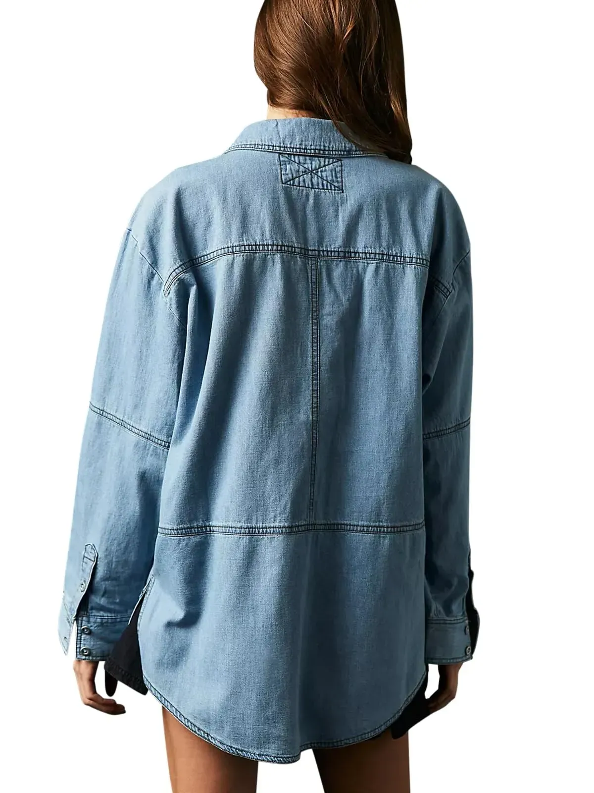 Women's V-Neck Denim Pullover Shirt (Buy 2 Free Shipping)