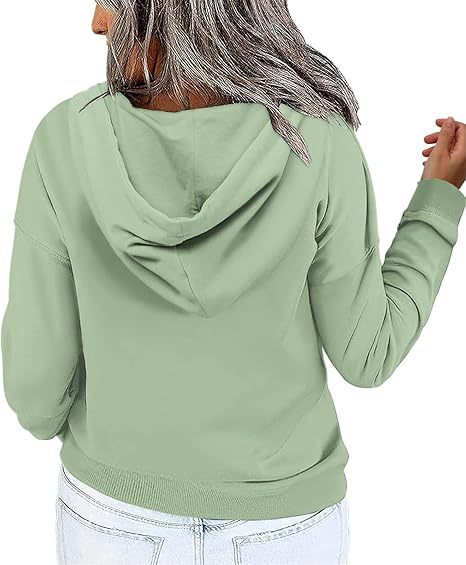 Women's Plus Size Hoodies Quarter Zip-Up Hooded Sweatshirts Long Sleeve Pullover Lightweight Tops with Pocket 1X-4X (BUY 2 FREE SHIPPING)
