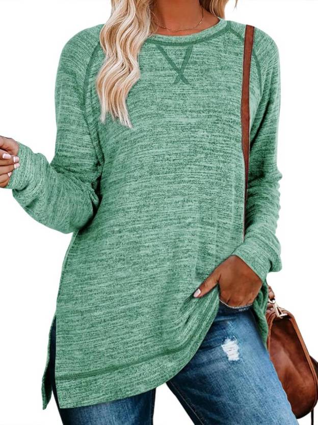 Limited time sale🔥Women Fall Side slit Long Sleeve Shirts Tunic Tops (Buy 3 Free Shipping)