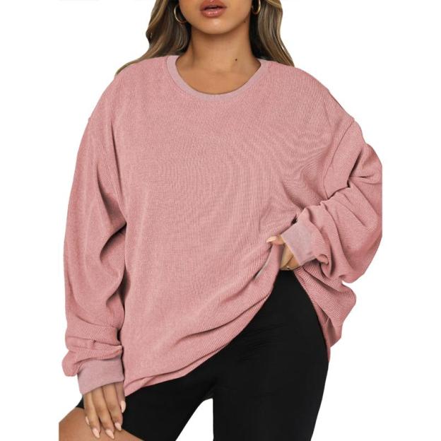 Women Plus Size Sweatshirts Long Sleeve Crew Neck Casual Oversized Soft Pullover Tops Shirts(1X-5X)BUY 2 FREE SHIPPING