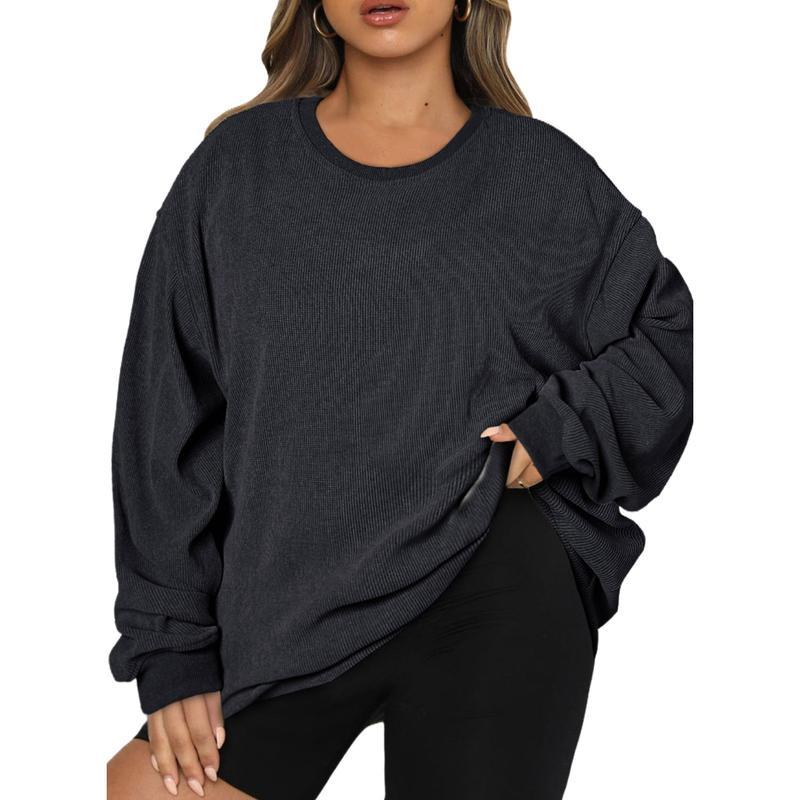 Women Plus Size Sweatshirts Long Sleeve Crew Neck Casual Oversized Soft Pullover Tops Shirts(1X-5X)BUY 2 FREE SHIPPING