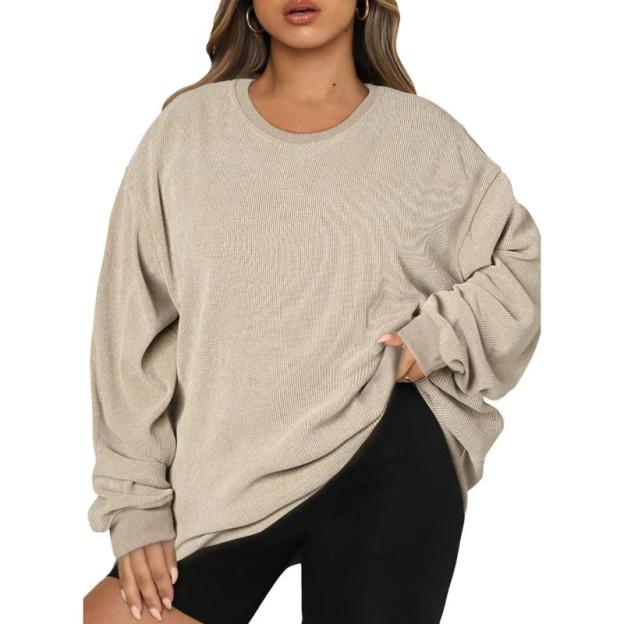 Women Plus Size Sweatshirts Long Sleeve Crew Neck Casual Oversized Soft Pullover Tops Shirts(1X-5X)BUY 2 FREE SHIPPING