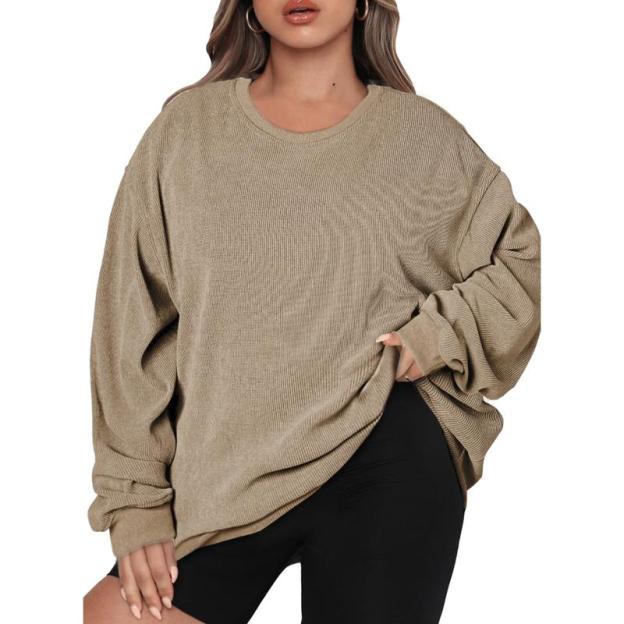 Women Plus Size Sweatshirts Long Sleeve Crew Neck Casual Oversized Soft Pullover Tops Shirts(1X-5X)BUY 2 FREE SHIPPING