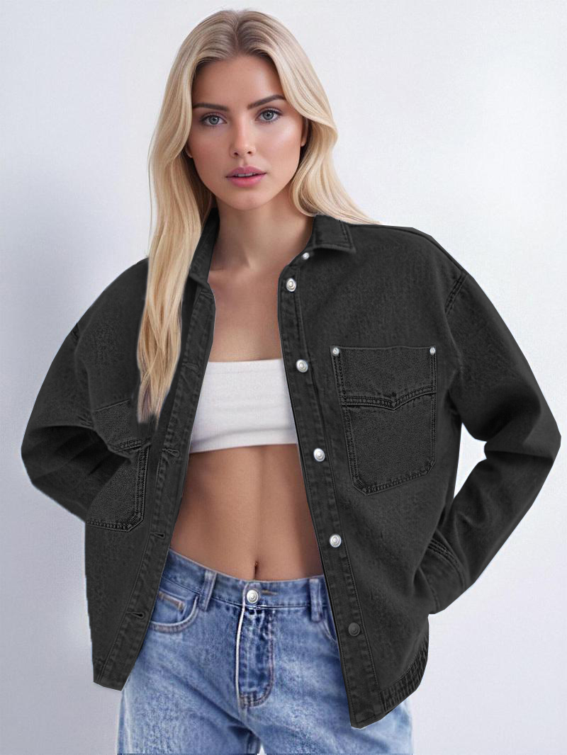 Womens Denim Jacket Wash Jean Jacket Coats With Pockets（BUY 2 FREE SHIPPING)